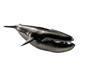 bir arka plan üzerinde yansıtıcı bir büyük Wahle 3D render