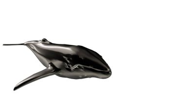 yüzgeçleri ile Yüzme bir yansıtıcı balık şekil 3D render