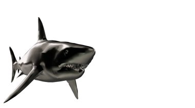 yüzgeçleri ile Yüzme bir yansıtıcı balık şekil 3D render