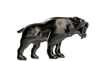 bir yansıtıcı kaplan hayvan arka plan üzerinde 3D render