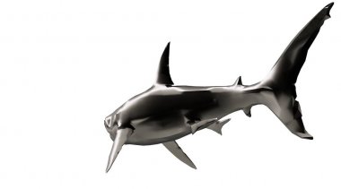 yüzgeçleri ile Yüzme bir yansıtıcı balık şekil 3D render