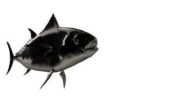 yüzgeçleri ile Yüzme bir yansıtıcı balık şekil 3D render