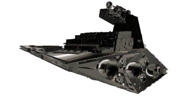 uçan ve detaylı uzay gemisinin 3D render