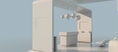 Beyaz sergi tasarımı 3D render
