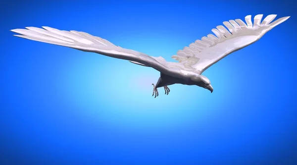 3D рендеринг отражающей птицы орла, летящей в воздухе — стоковое фото