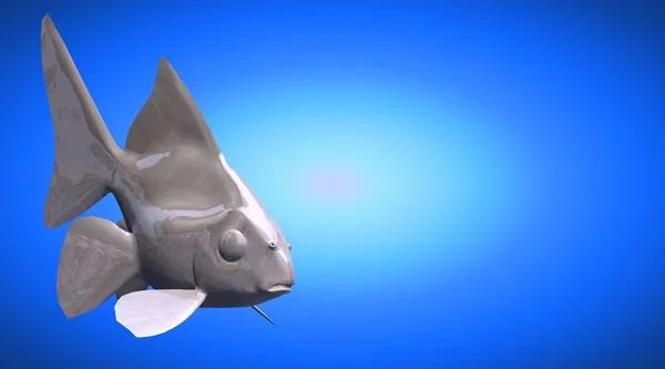 3D vykreslování obrazce reflexní ryb plavání s ploutvemi — Stock fotografie