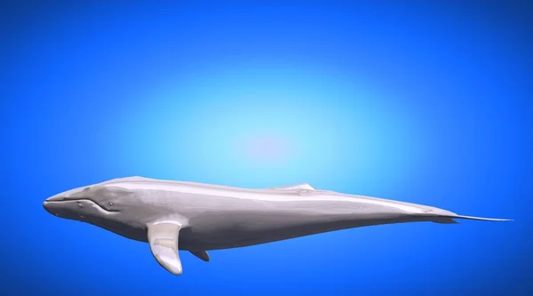 3D визуализация отражающей формы рыбы, плавающей с плавниками — стоковое фото