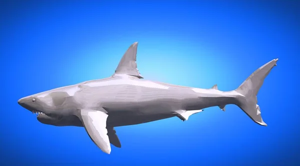 Yüzgeçleri ile Yüzme bir yansıtıcı balık şekil 3D render — Stok fotoğraf