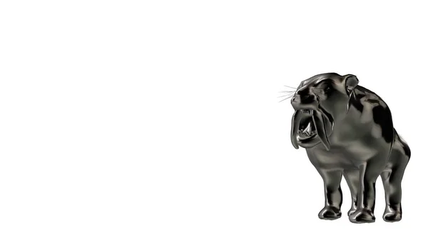 Τρισδιάστατη απεικόνιση του ένα ζώο αντανακλαστική τίγρη σε φόντο — Φωτογραφία Αρχείου
