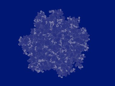 3D render anahatlı bir Bush üzerinde izole mavi arka blueprint