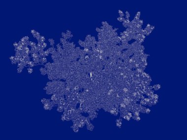 Seviyelendirilmiş ağacının bir 3B oluşturma blueprint üzerinde izole mavi arka