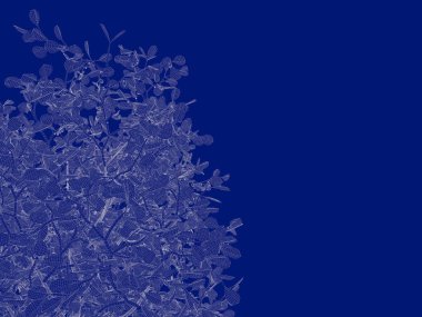 Seviyelendirilmiş ağacının bir 3B oluşturma blueprint üzerinde izole mavi arka