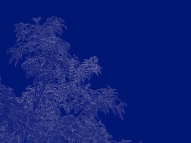 Seviyelendirilmiş ağacının bir 3B oluşturma blueprint üzerinde izole mavi arka