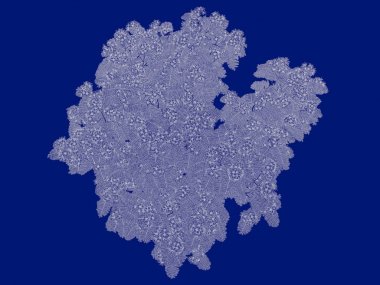 Seviyelendirilmiş ağacının bir 3B oluşturma blueprint üzerinde izole mavi arka