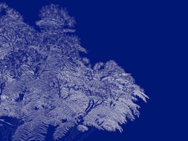 Seviyelendirilmiş ağacının bir 3B oluşturma blueprint üzerinde izole mavi arka