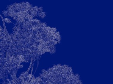 Seviyelendirilmiş ağacının bir 3B oluşturma blueprint üzerinde izole mavi arka