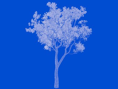 Seviyelendirilmiş siyah ağaç izole yeşil kenarlı bir 3D render