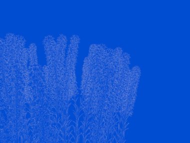 Seviyelendirilmiş siyah ağaç izole yeşil kenarlı bir 3D render