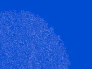 Seviyelendirilmiş siyah ağaç izole yeşil kenarlı bir 3D render