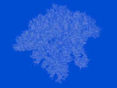 Seviyelendirilmiş siyah ağaç izole yeşil kenarlı bir 3D render