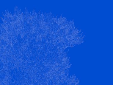 Seviyelendirilmiş siyah ağaç izole yeşil kenarlı bir 3D render