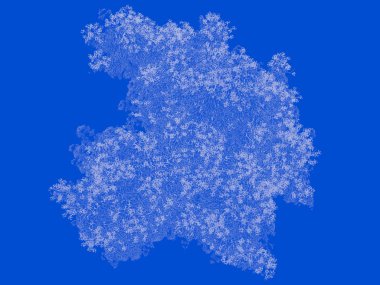 Seviyelendirilmiş siyah ağaç izole yeşil kenarlı bir 3D render