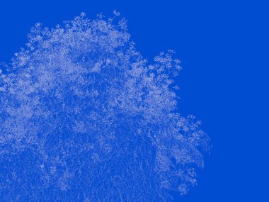 Seviyelendirilmiş siyah ağaç izole yeşil kenarlı bir 3D render