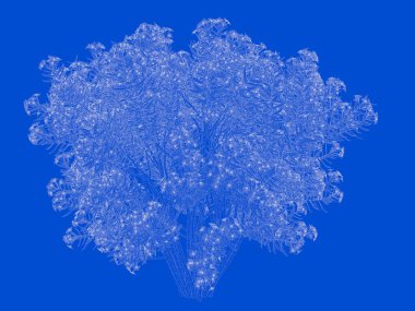 Seviyelendirilmiş siyah ağaç izole yeşil kenarlı bir 3D render