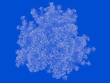 Seviyelendirilmiş siyah ağaç izole yeşil kenarlı bir 3D render