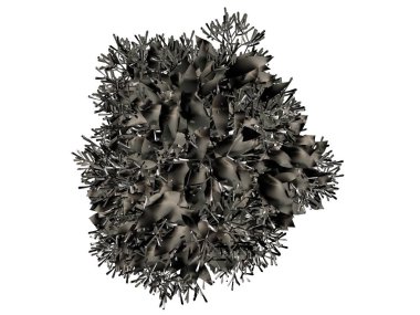 Beyaz bir arka plan üzerinde izole gümüş ağaç 3D render