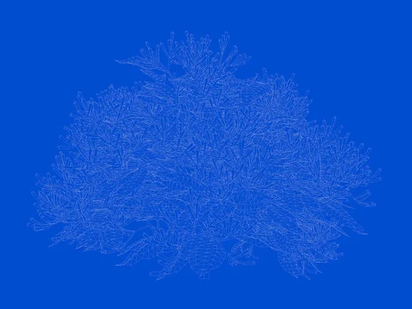 Seviyelendirilmiş siyah ağaç izole yeşil kenarlı bir 3D render