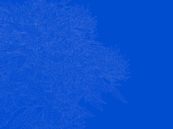 Seviyelendirilmiş siyah ağaç izole yeşil kenarlı bir 3D render