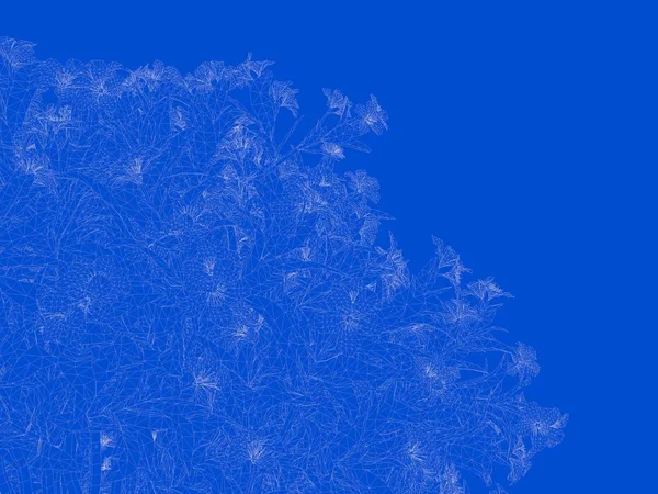 Seviyelendirilmiş siyah ağaç izole yeşil kenarlı bir 3D render