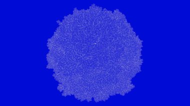 mavi bir arka plan üzerinde beyaz bir anahatlı ağaç 3D render 