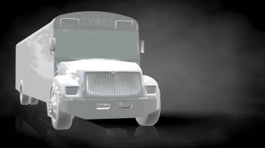 bir yansıtıcı otobüsünün üstüne koyu siyah backgrou 3D render