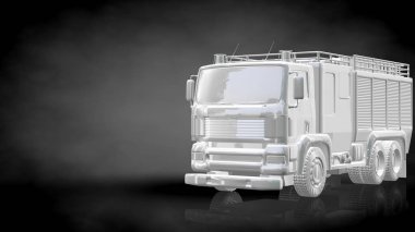 koyu siyah ba bir yansıtıcı itfaiyeci araba 3D render
