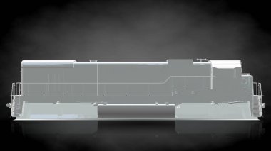 koyu siyah arka plan üzerine bir yansıtıcı 3D render