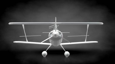 koyu siyah arka plan üzerinde yansıtıcı bir uçağın 3D render