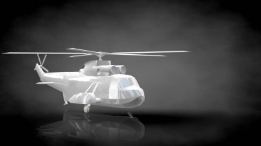 koyu siyah arka plan üzerinde yansıtıcı bir uçağın 3D render