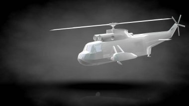 koyu siyah arka plan üzerinde yansıtıcı bir uçağın 3D render