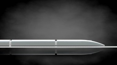 koyu siyah arka plan üzerinde yansıtıcı bir trenin 3D render