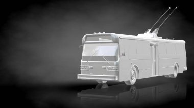 koyu siyah arka plan üzerinde yansıtıcı bir trenin 3D render