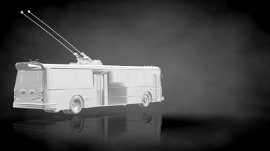 koyu siyah arka plan üzerinde yansıtıcı bir trenin 3D render