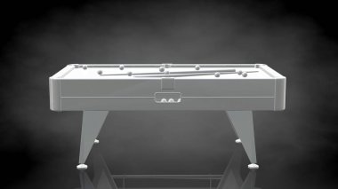 bir koyu siyah geri üzerinde yansıtıcı Bilardo masası 3D render