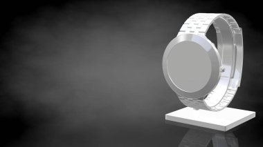 koyu siyah backgrou yansıtıcı el nöbette 3D render