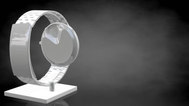 koyu siyah backgrou yansıtıcı el nöbette 3D render