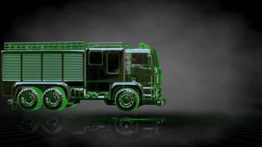 koyu siyah ba bir yansıtıcı itfaiyeci araba 3D render