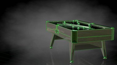 bir koyu siyah geri üzerinde yansıtıcı Bilardo masası 3D render