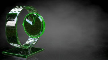 koyu siyah backgrou yansıtıcı el nöbette 3D render