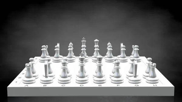 3D візуалізація відображаючих шахів на темно-чорному тлі — стокове фото